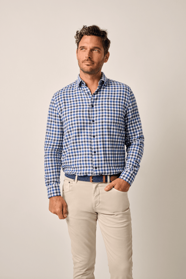 Tucked Cotton Blend Button Up Shirt - Millbank