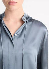 Hooded Long Sleeve Button Down