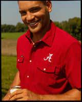 Alabama Tailgater Short Sleeve Snap Shirt - Crimson