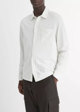 Sueded Jersey Long Sleeve Button Down