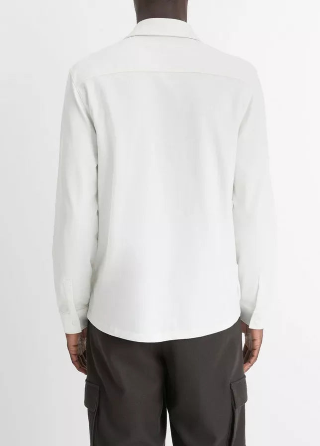 Sueded Jersey Long Sleeve Button Down