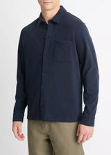 Sueded Jersey Long Sleeve Button Down