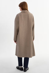 La Marque Thara Shawl Collar Wool Coat - Heather Taupe