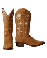 The Cowboy Boot (Suede Floral) - Oak Hall