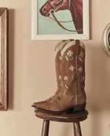 The Cowboy Boot (Suede Floral) - Oak Hall