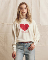 The College Sweatershirt W/ Heart Graphic - Oak Hall