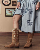 The Cowboy Boot (Suede Floral) - Oak Hall