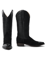 The Great The Basket Weave Cowboy Boot - Black