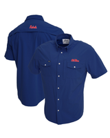 Ole Miss Tailgater Short Sleeve Snap Shirt - Navy