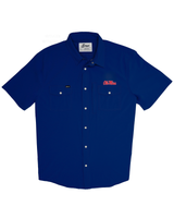 Ole Miss Tailgater Short Sleeve Snap Shirt - Navy
