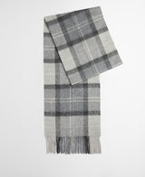 Barbour Mineral Tartan Wool-Cashmere Scarf - Ice Granite