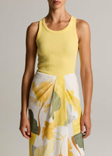Ribbed Scoop-Neck Tank - Limone