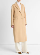 Wool-Blend Single-Breasted Coat - Camel