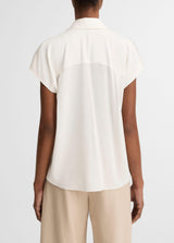 Cap Sleeve Hidden Placket Blouse