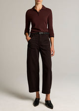 Vince Washed Cotton Mid-Rise Utility Pant - Cinderwood