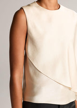 Satin Asymmetric Draped Cape Top - Oak Hall