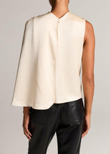 Satin Asymmetric Draped Cape Top - Oak Hall