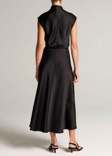 Draped Satin Cowl-Neck Dress - Oak Hall