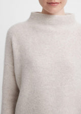 Plush Cashmere Funnel-Neck Sweater - Marble
