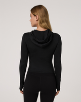 Vuori Long Sleeve Halo Fitted Hoodie - Black Heather