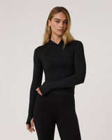 Vuori Long Sleeve Halo Fitted Hoodie - Black Heather