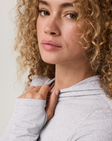Vuori Long Sleeve Halo Fitted Hoodie - Pale Grey Heather