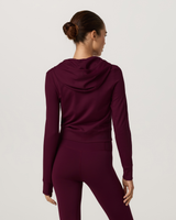 Vuori Halo Mini Full Zip Hoodie - Cherry Noir