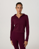 Vuori Halo Mini Full Zip Hoodie - Cherry Noir