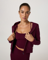 Vuori Halo Mini Full Zip Hoodie - Cherry Noir