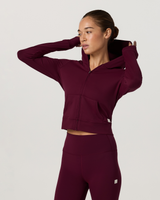 Vuori Halo Mini Full Zip Hoodie - Cherry Noir