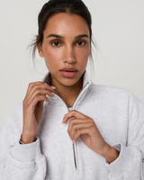 Restore Oversized Half Zip - Pale Grey Heather