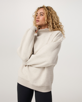 Vuori Restore Oversized Mock Neck - Bone Heather