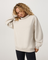 Vuori Restore Oversized Mock Neck - Bone Heather