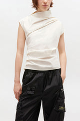 Printed Stretch Cotton Ruched Top