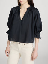 Frame Denim The Poet Blouse - Navy