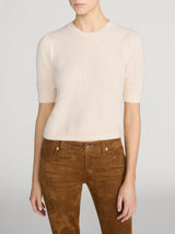 The Gathered Honeycomb Sweater - Cream