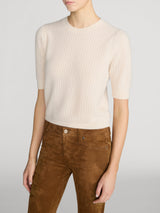 The Gathered Honeycomb Sweater - Cream