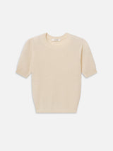 The Gathered Honeycomb Sweater - Cream