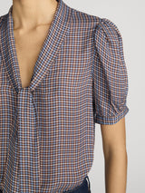 Frame Denim The Sonnet Blouse - CHESTNUT MULTI PLAID