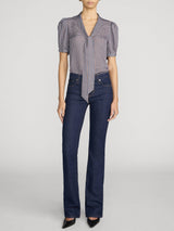 Frame Denim The Sonnet Blouse - CHESTNUT MULTI PLAID