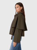 Frame Denim The Paddock Cape Jacket - MILITARY GREEN