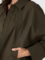 Frame Denim The Paddock Cape Jacket - MILITARY GREEN