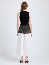Nyla Skirt in Poplin - Willow/White