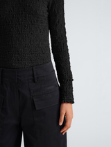Harriet Top in Jersey Jacquard - Black