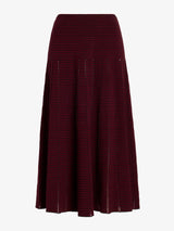 Phyllis Skirt in Ladder Stripe - Black/Wine