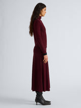Phyllis Skirt in Ladder Stripe - Black/Wine