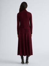 Phyllis Skirt in Ladder Stripe - Black/Wine