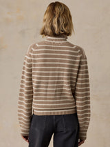 Northshore Quarter Zip - Oatmeal Stripe