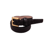 Len Life Style Matte Alligator 25mm Belt - Black