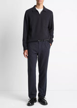 Long Sleeve Zip Front Polo - Oak Hall